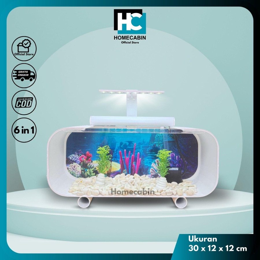Aquarium akrilik mini fullset pompa filter
